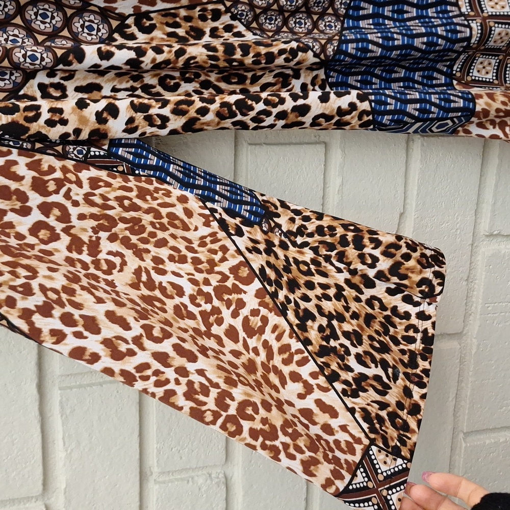 Cato Multicolor V-Neck Patchwork Soft & Stretchy … - image 3